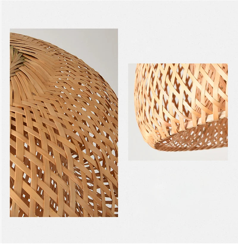 Hand Knitted Chinese Style Weaving Hanging Lamps 18/19/30cm Bamboo