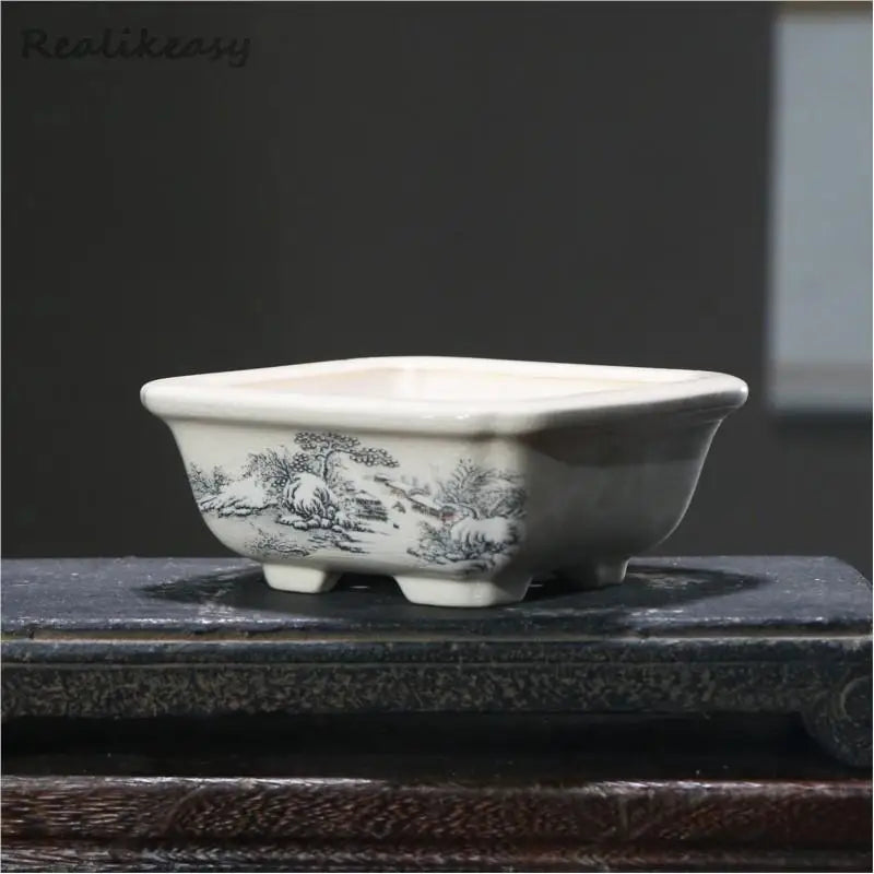 6Size Purple Sand Flower Pot Ceramic Bonsai Pot Handmade