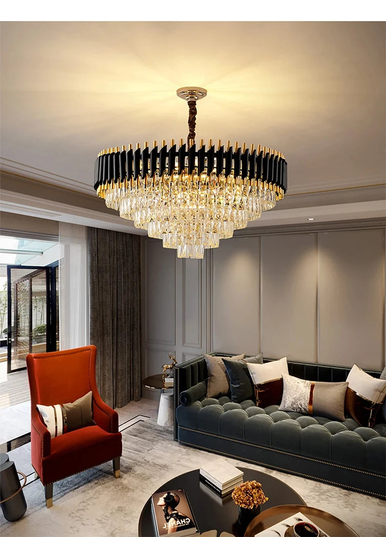 Luxury Crystal Ceiling Chandelier Lighting Modern Living Room Lights