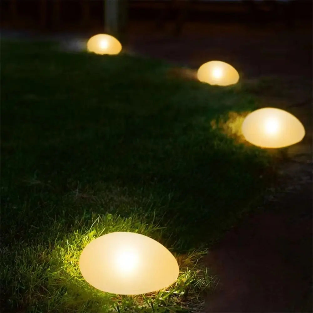 Solar Decorative Lamp Frosted Ground Lamp Outdoor Waterproof  Portable Energy Saving  Lantern Pebble Lawn Light Home Garden Lamp