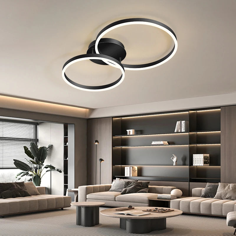 Gold Multi Ring LED Chandelier