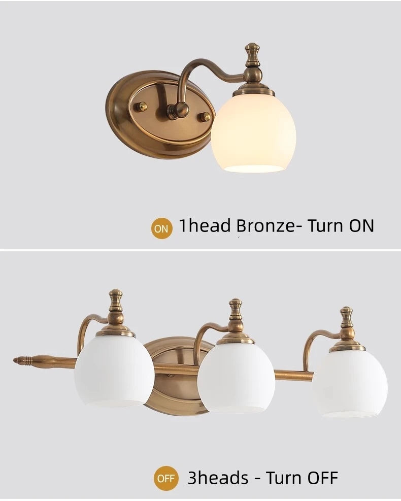 Vintage Bronze Vanity Wall Light