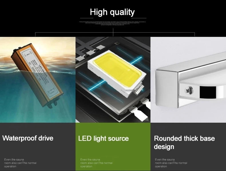 Frameless Waterproof Mirror Light