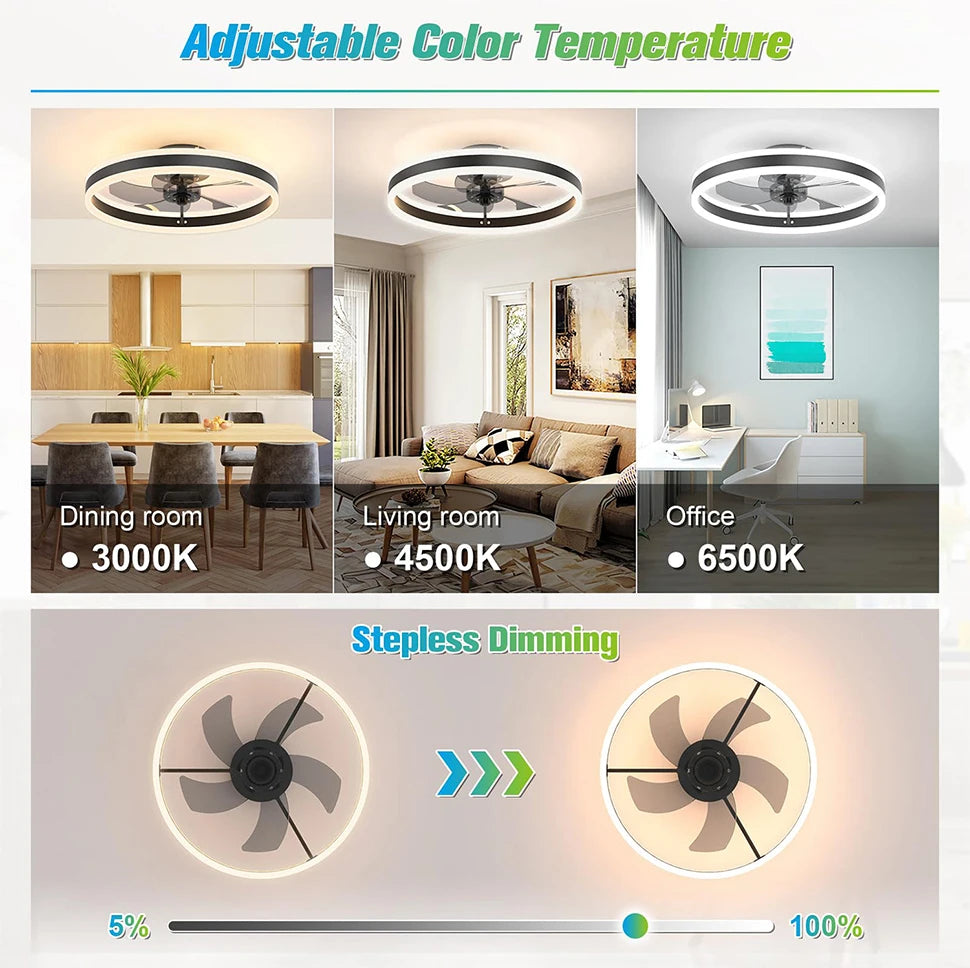 Silent Dimmable LED Ceiling Fan