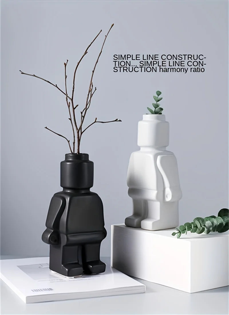Nordic Ceramic Robot Vase