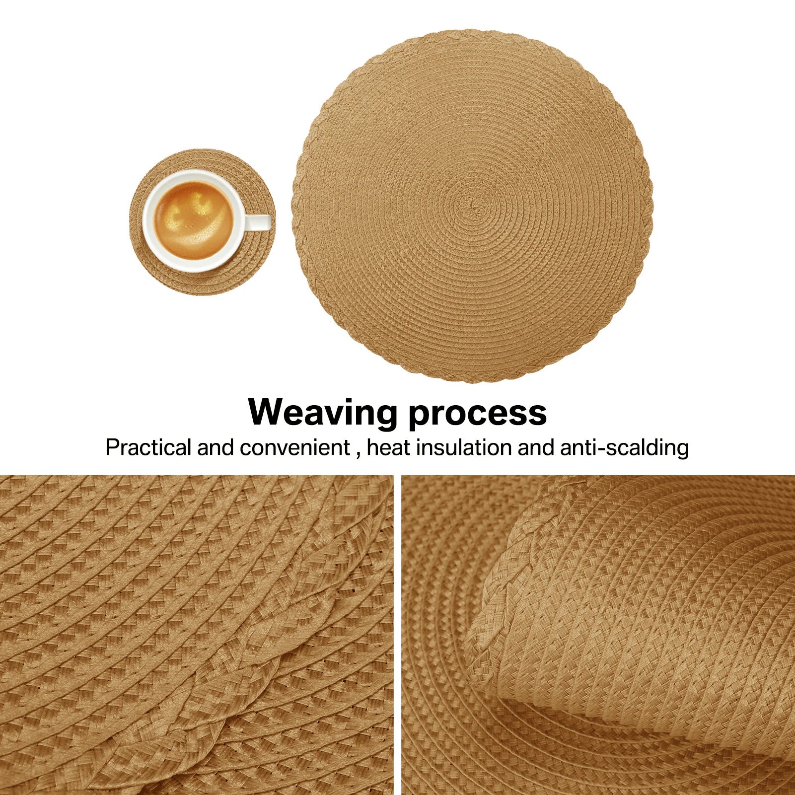 Braided Round Placemat and Coaster Set
