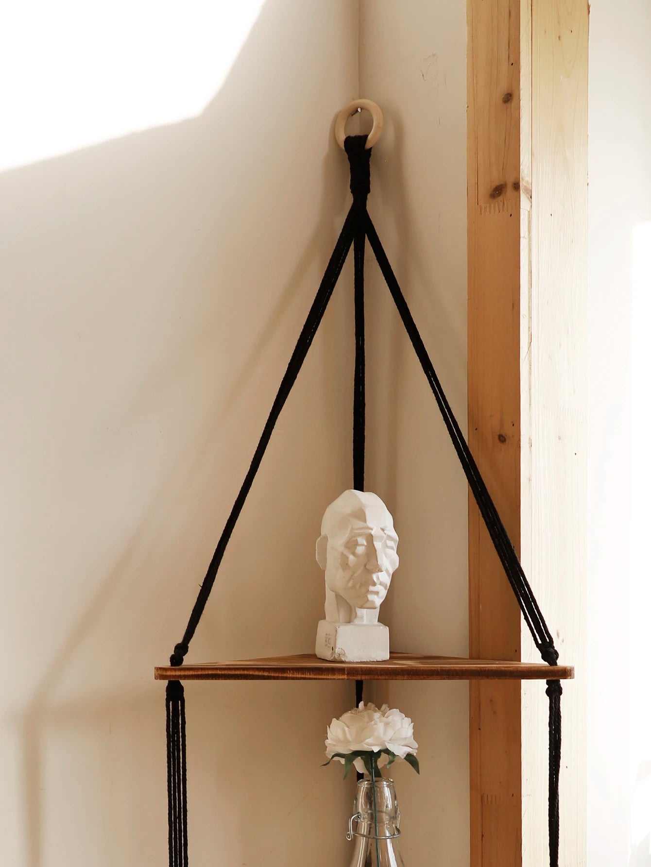 Hanging Wood Corner Shelf