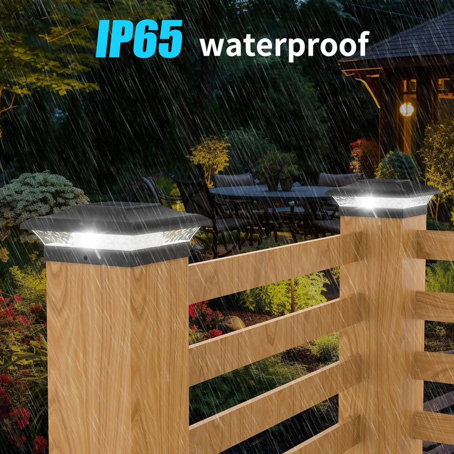 2/6pcs Solar Post Lamp 3000K 6000K Outdoor Garden Fence  Pillar Head Light For Villa Gate Landscape Decoration IP65 Column Lamp