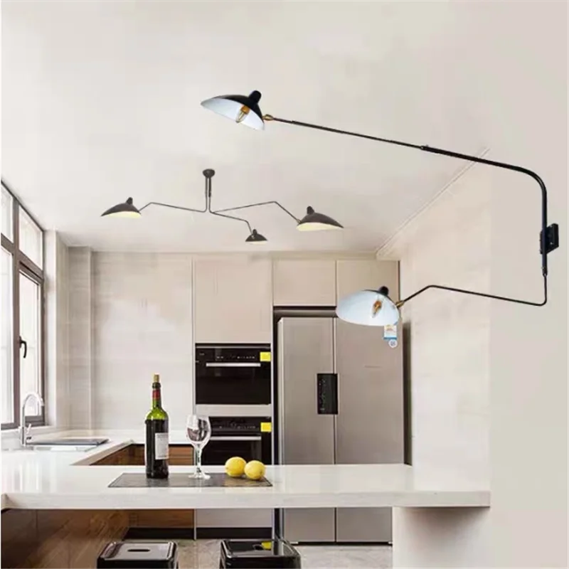 Industrial Dawn Spider Serge Mouille Wall Lamp with Swtich LED Designer