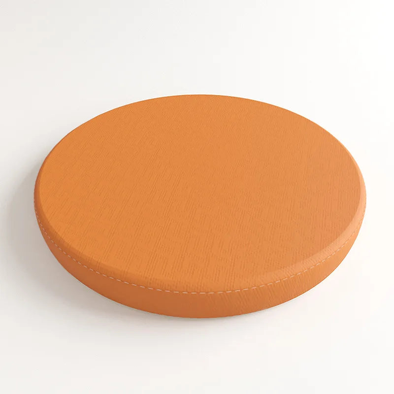 Round Leather Memory Foam Seat Pad