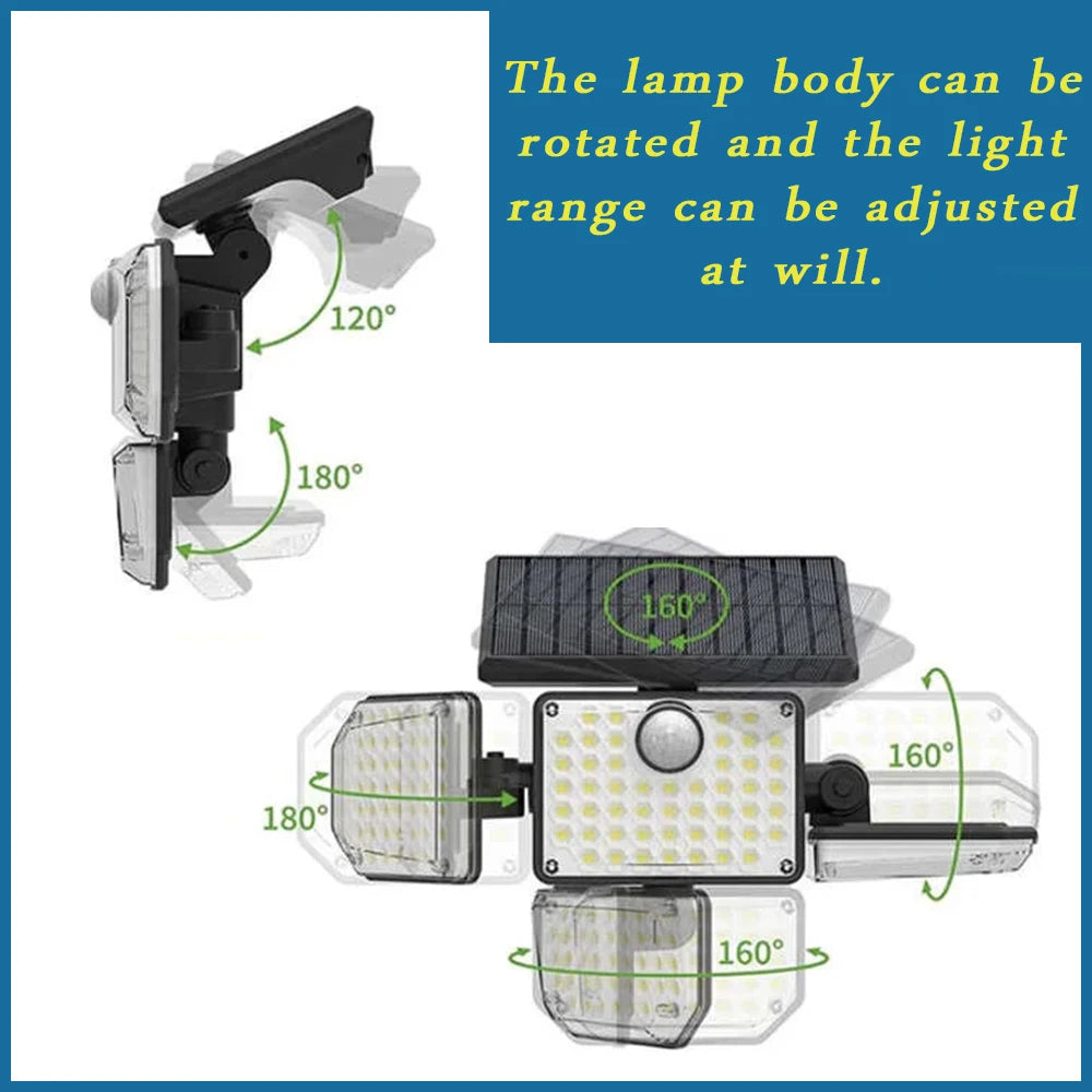 4 Head Solar Motion Sensor Light
