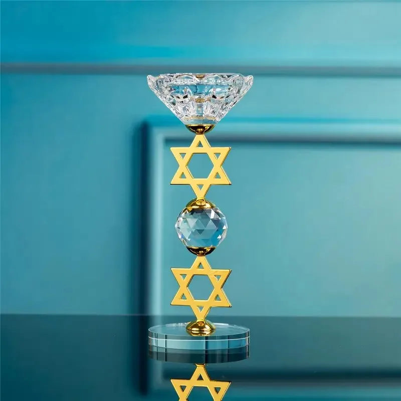 Hexagram Crystal Candle Holder