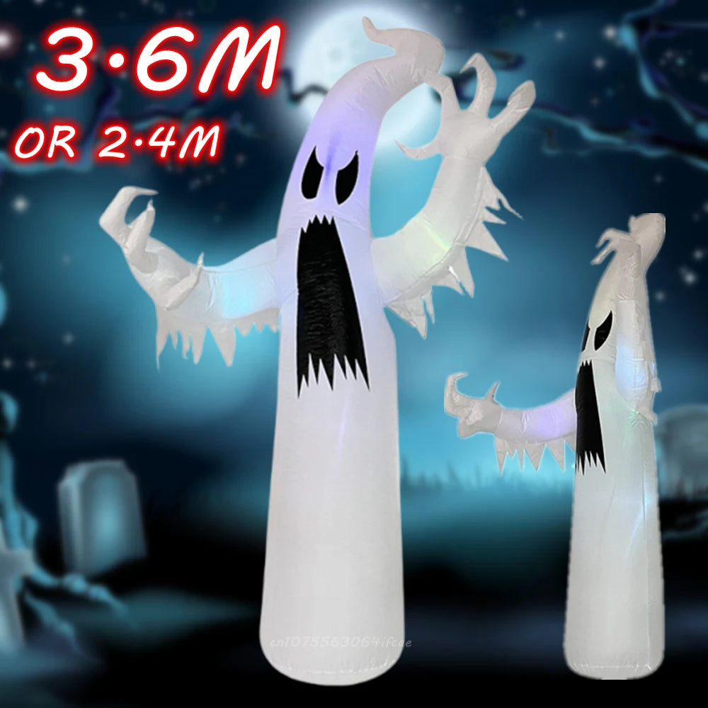 Inflatable White Ghost with LED Lights