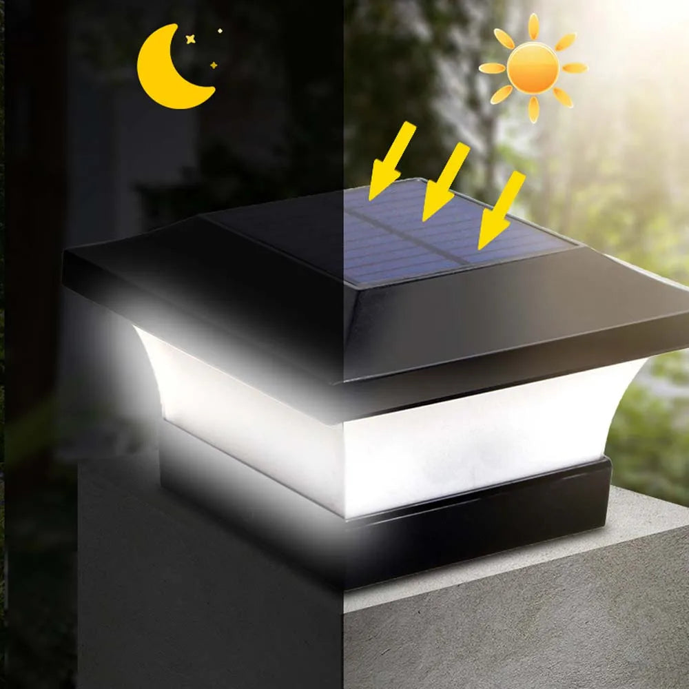1-4pcs Solar Light Outdoor LED Post Deck Cap Fence Landscape Lamp