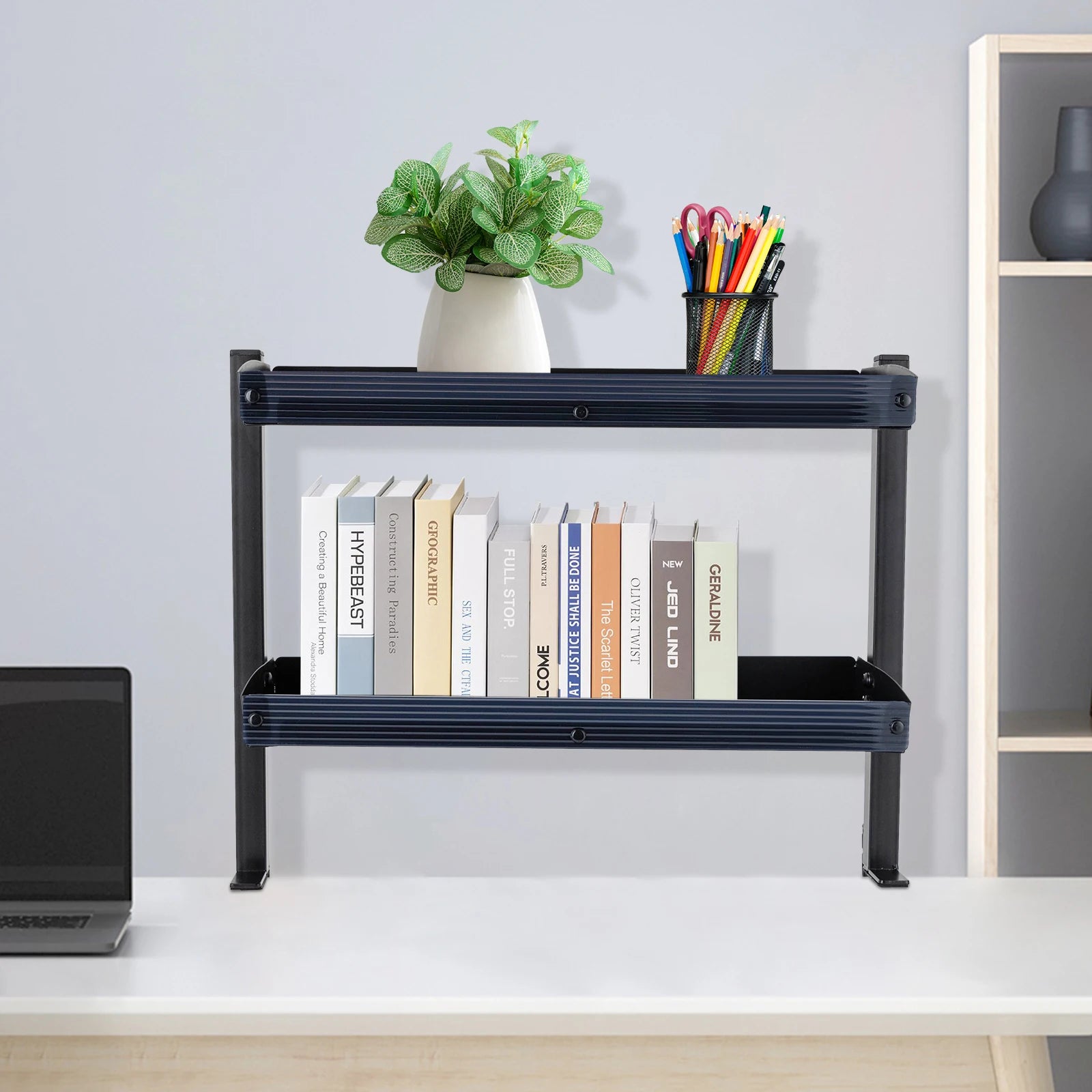 Two Tier Clamp On Desk Shelf
