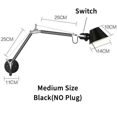 Modern LED Wall Lamp Telescopic Swing Arm E27 Living Room Sconce