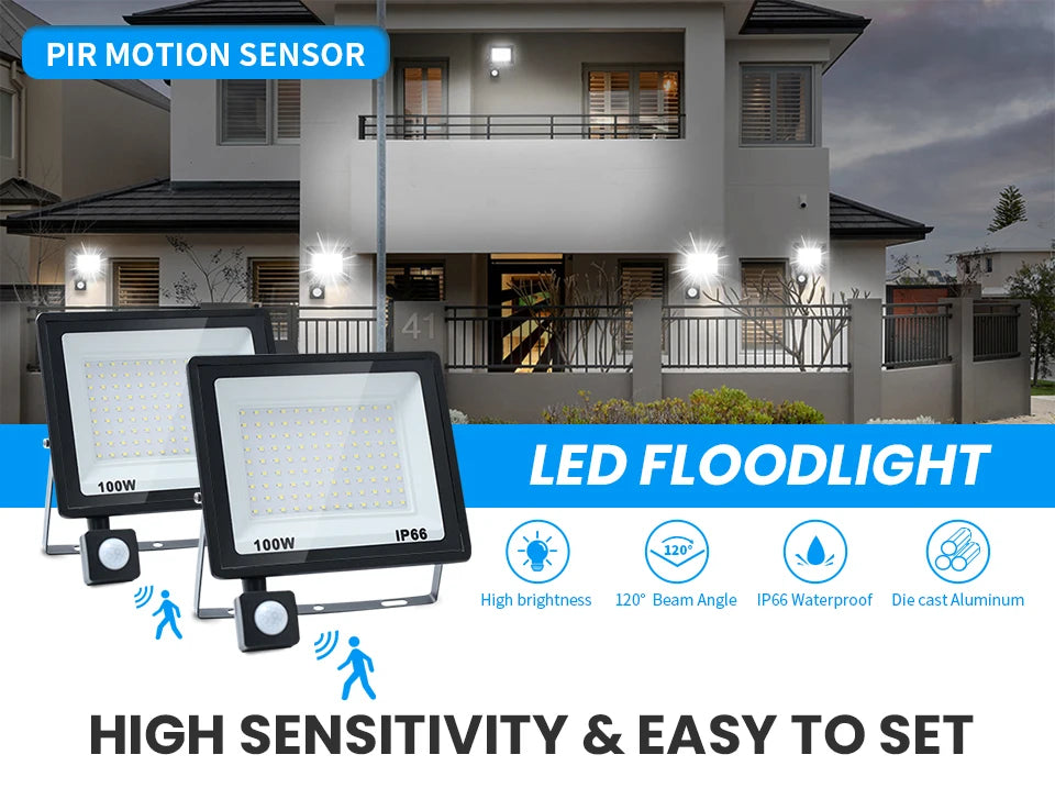 LED Motion Sensor Floodlight for Outdoor Use