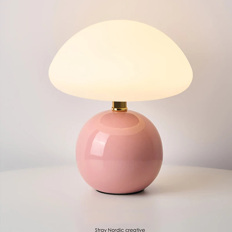 Ceramic Mushroom Bedside Table Lamp