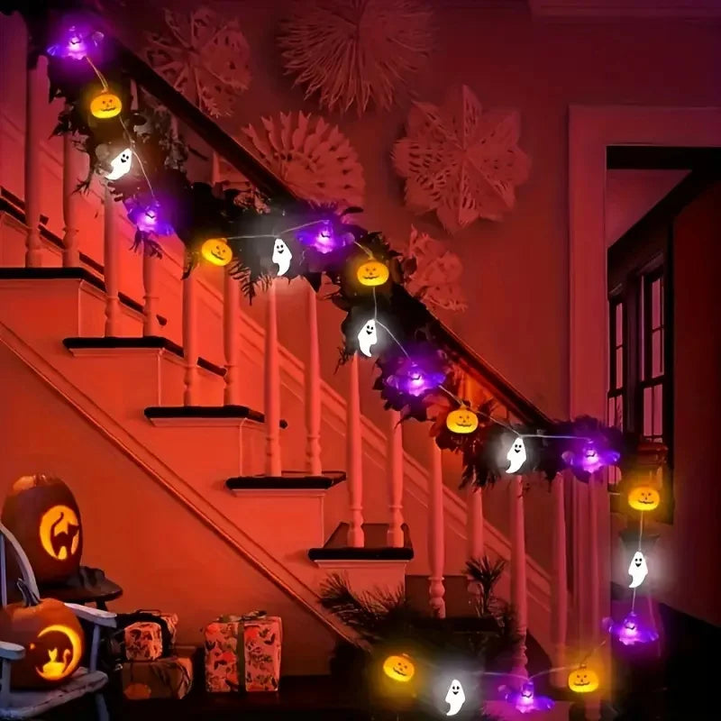 Pumpkin Bat Ghost LED String Lights