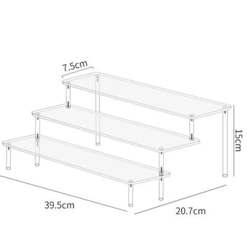 1-4 Tier Acrylic Display Stand Durable Display Rack For Cupcake Perfume Doll Transparent Trapezoidal Blind Box Storage Shelf