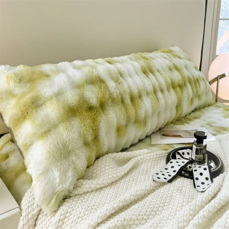 Solid Color Plush Long Pillowcase Cushion Cover