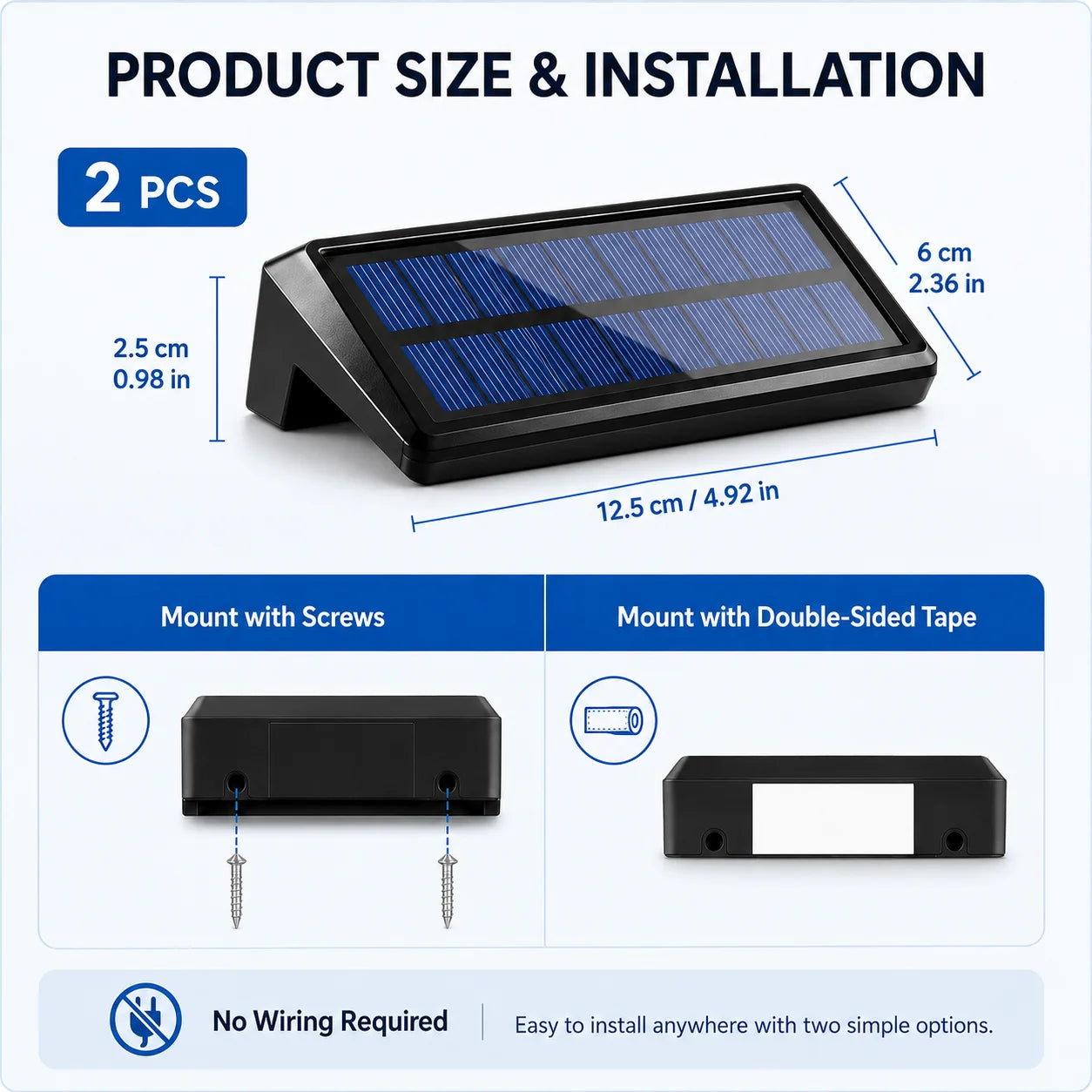 Solar LED Fence Lights 2 Pack