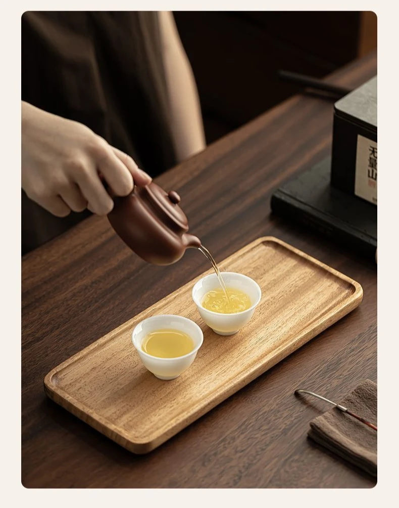 Natural Wood Rectangular Serving Tray