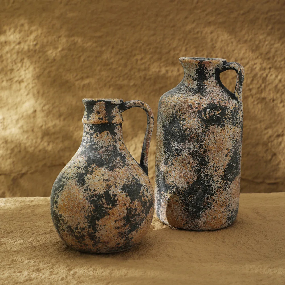 Wabi Sabi Earthenware Vase, Textured Handmade Ceramic
