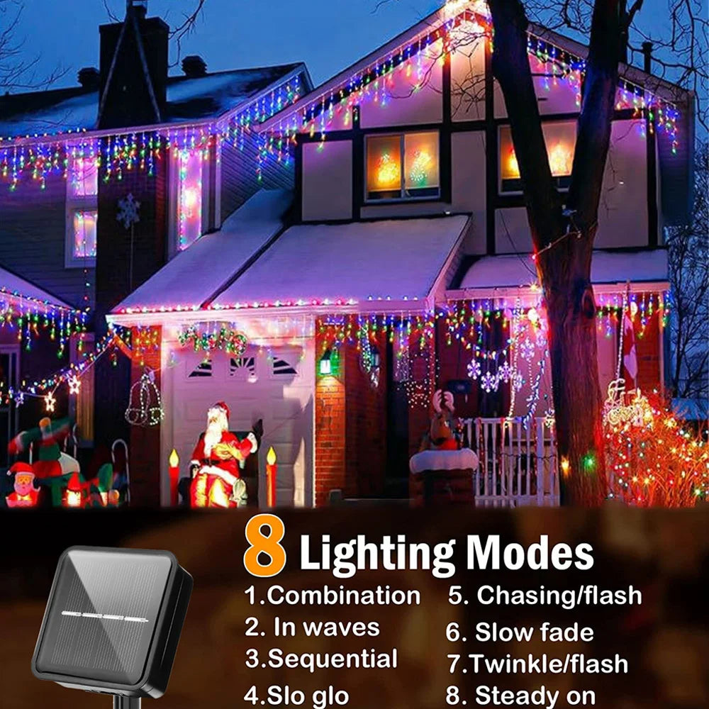 Solar Icicle Fairy Lights