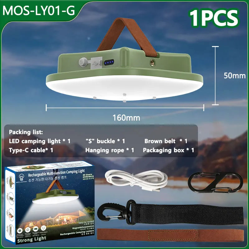 MOSLIGHTING Solar Chargin Tent Strong Light with Magnet Zoom Portable