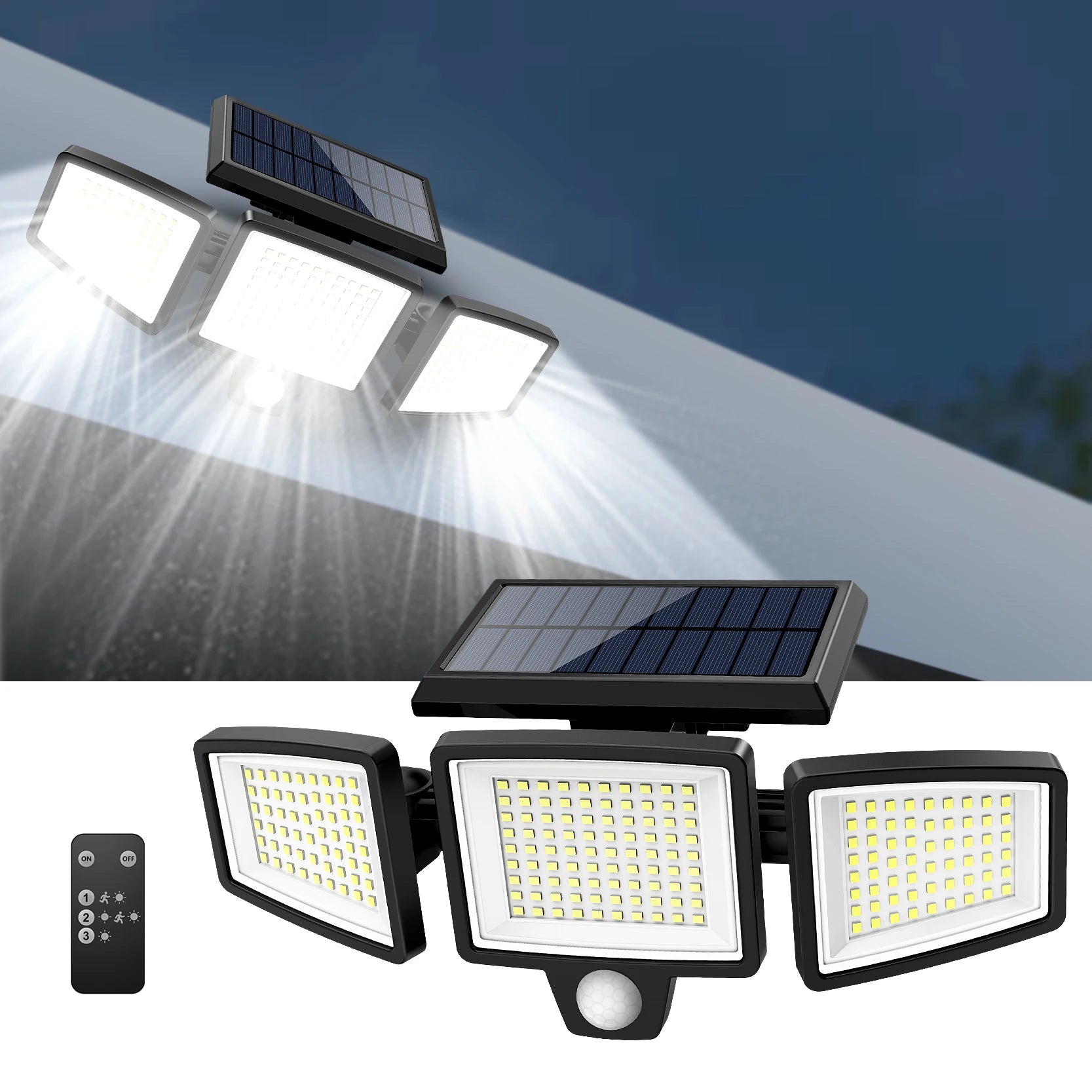 3-Head Solar Motion Security Light