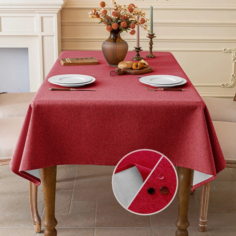 Cotton and Linen Three-proof Tablecloth Waterproof and Dustproof Solid