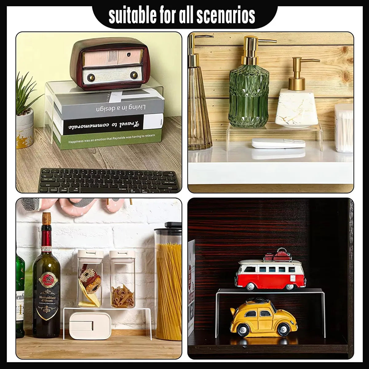 5pcs,Acrylic transparent display rack, multi-function storage rack, cosmetics, perfume, dolls, jewelry sorting rack