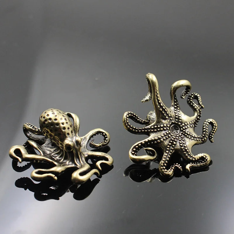 Brass Octopus Home Decoration Antique Copper Animal Figurines