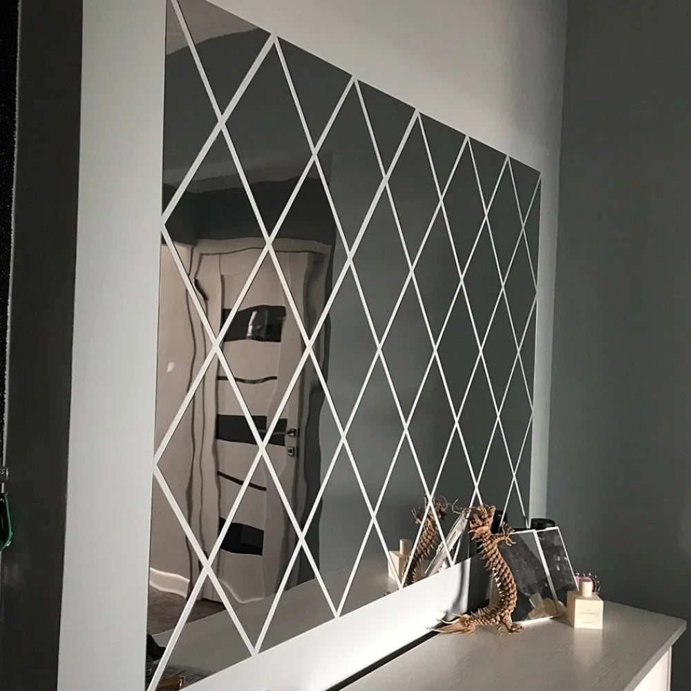 3D Diamond Mirror Wall Sticker Set
