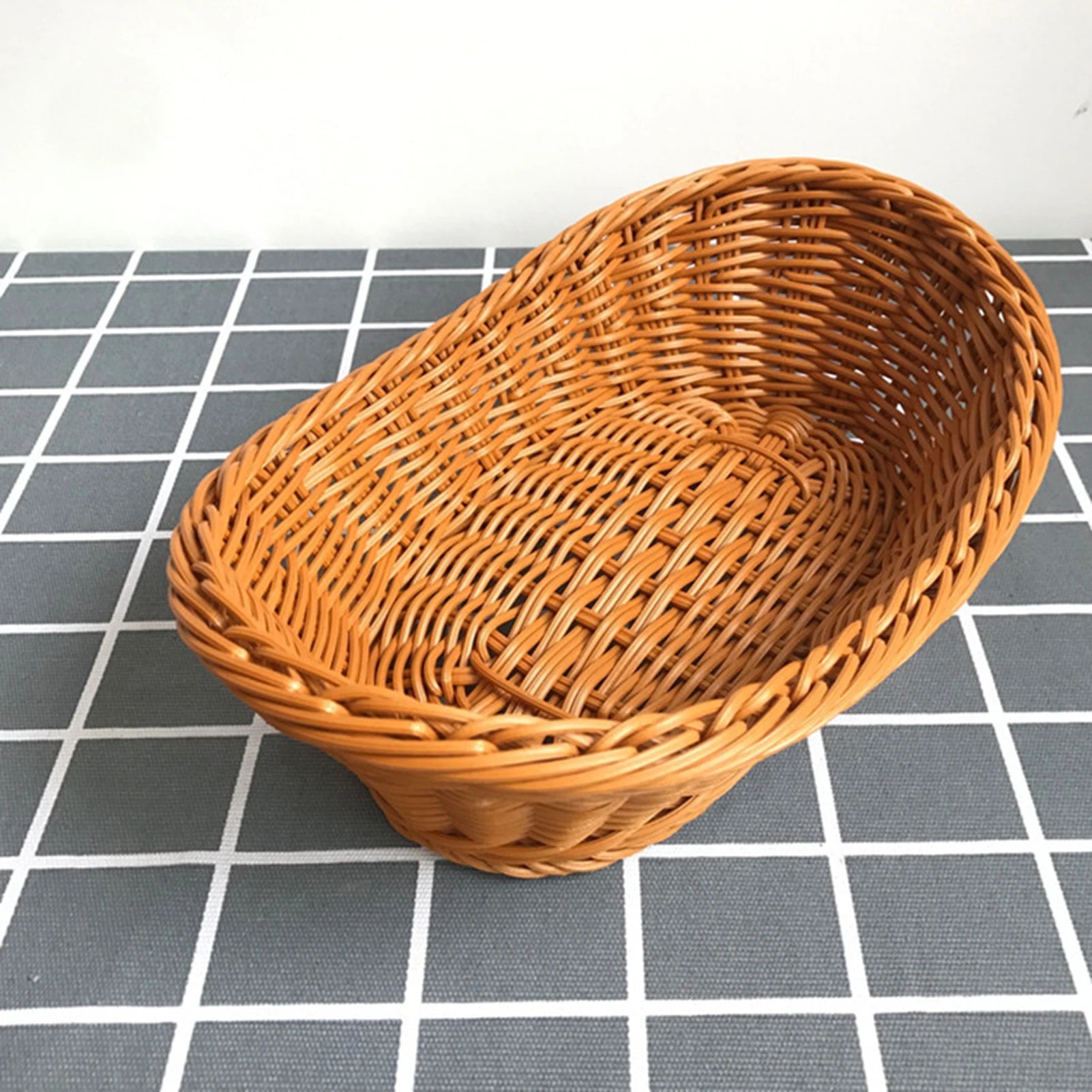 Oval Woven Wicker Bread Basket