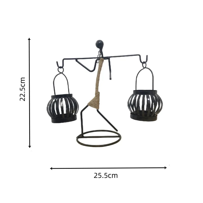 Nordic Metal Candlestick Abstract Character Sculpture Candle Holder