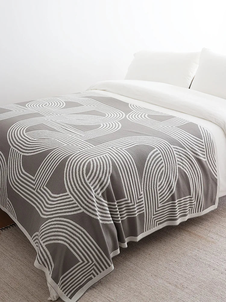 Nordic Geometric Knit Blanket