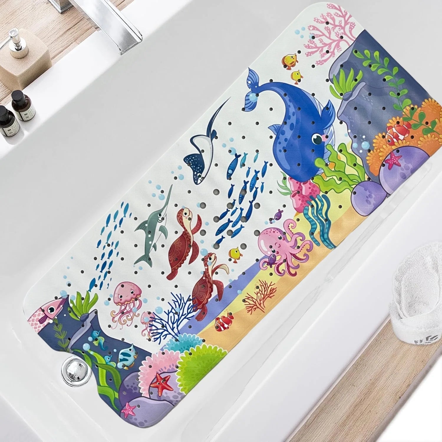 1pc Cartoon Extra Long Bathtub Mat 40x100cm Non Slip Bath Mat