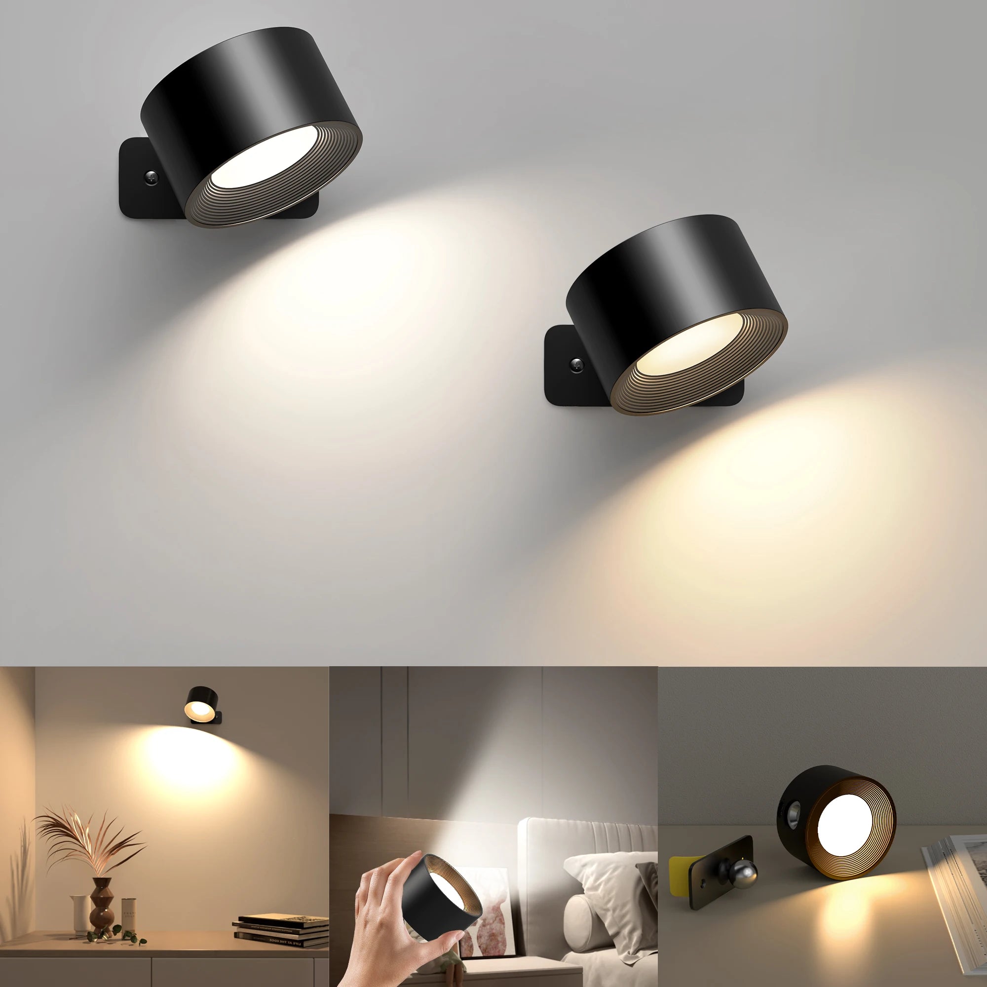 LED Wall Sconces light, 3 Brightness Levels 3 Color Modes Wall Lights,