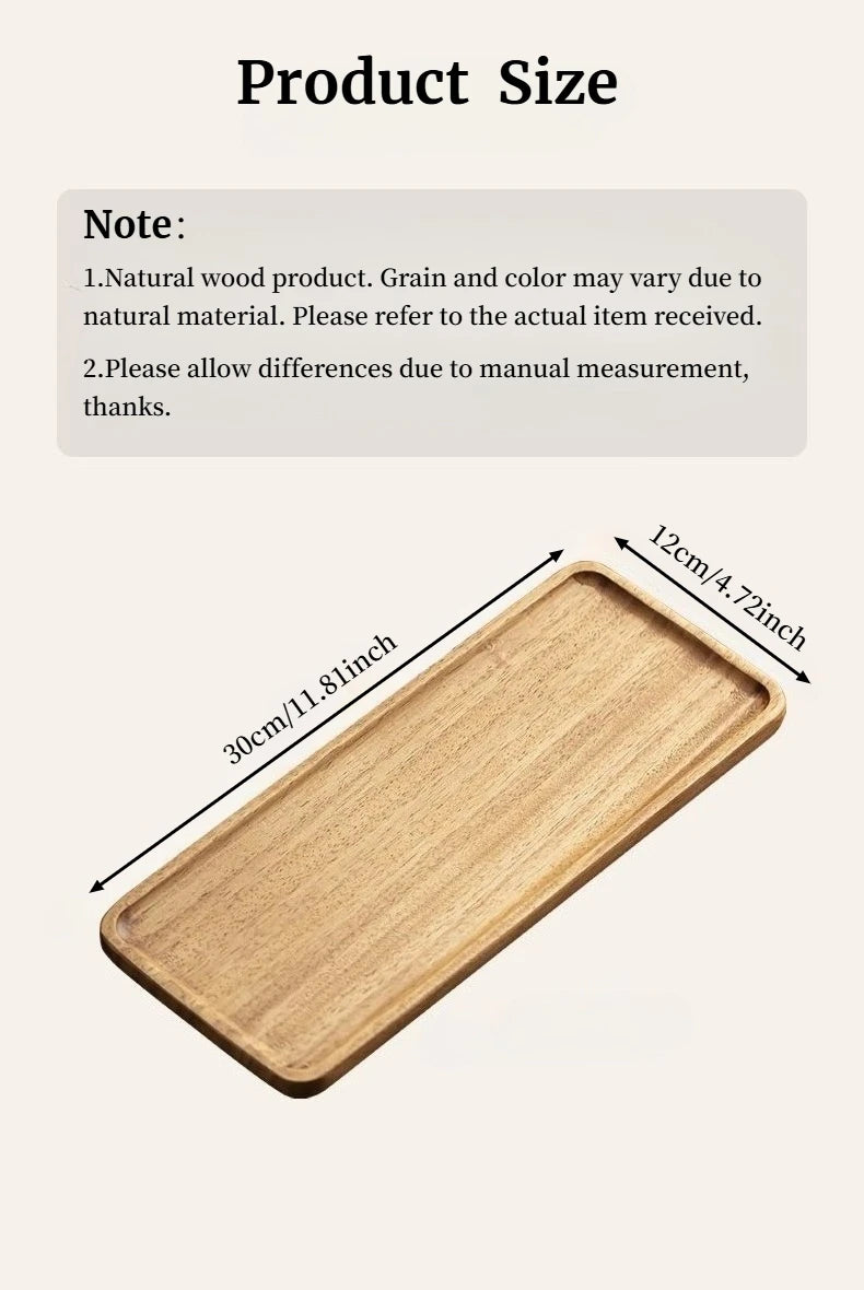 Natural Wood Rectangular Serving Tray