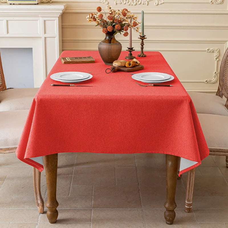 Cotton and Linen Three-proof Tablecloth Waterproof and Dustproof Solid