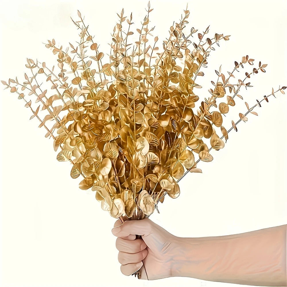 Golden Eucalyptus Artificial Stems