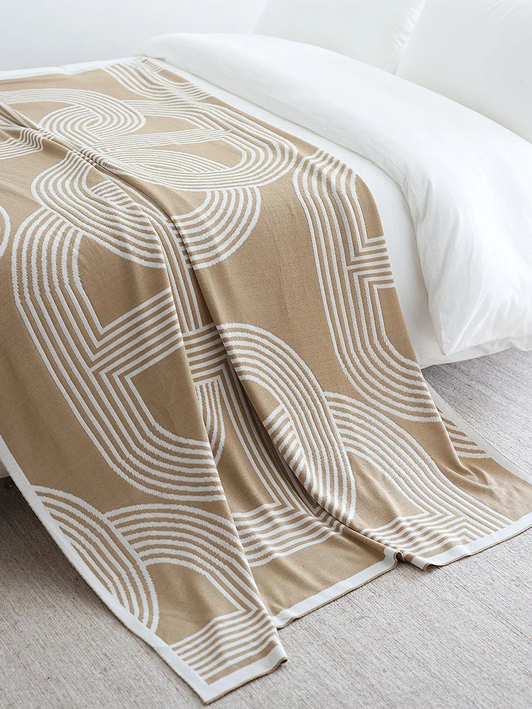 Nordic Geometric Knit Blanket