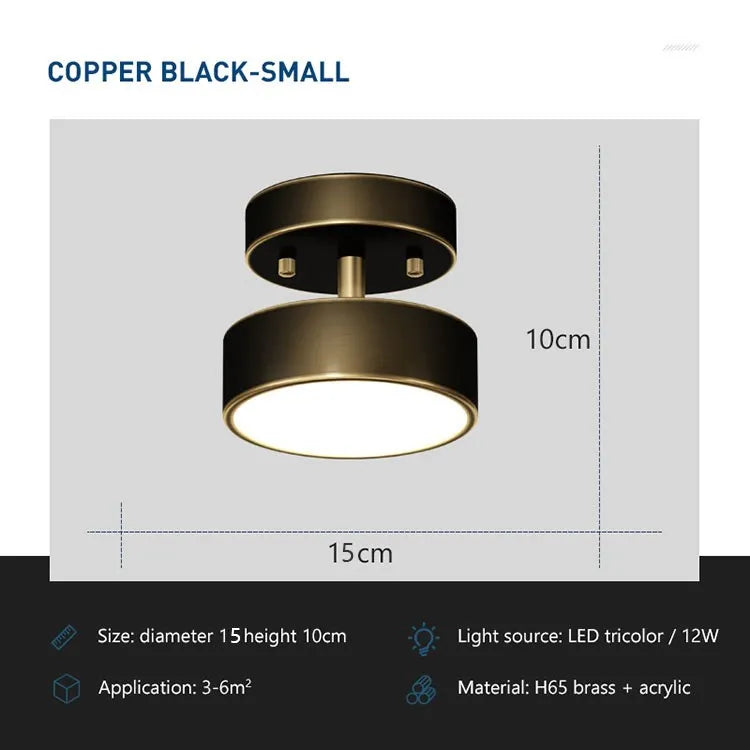 Copper Round LED Ceiling Light