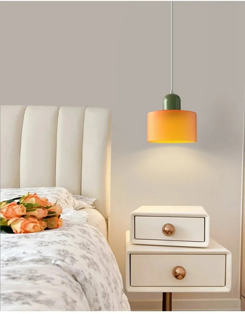 Vintage Stained Glass Chandelier for Bedside and Dining