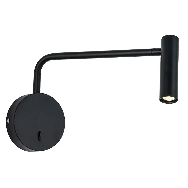 Modern Swing Arm Reading Wall Lamp Hotel Rooms Lamp 3W LED Adjustable