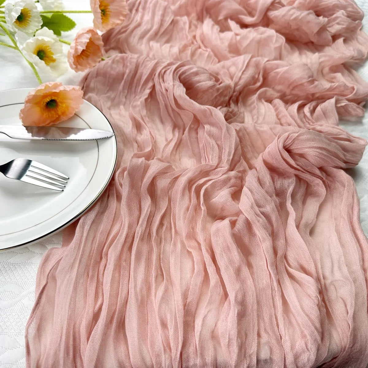 Gauze Cheesecloth Table Runners Set of 6