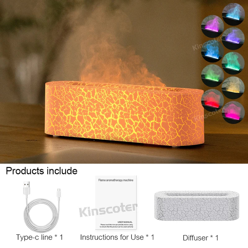 Essential Oil Aroma Diffuser Flame Air Humidifier Ultrasonic Cool Mist