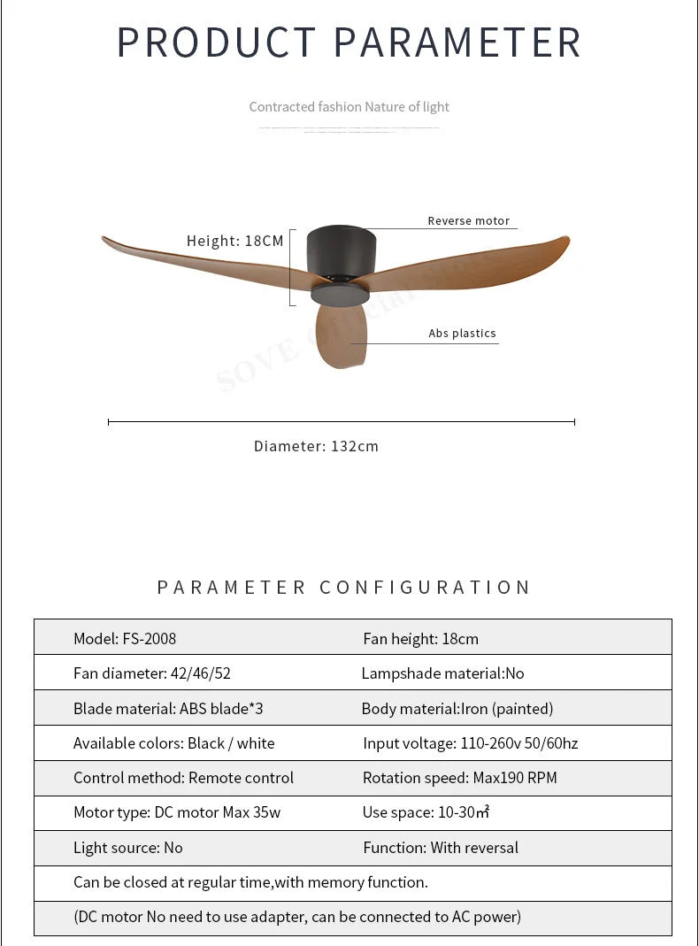 Low Profile White Ceiling Fan